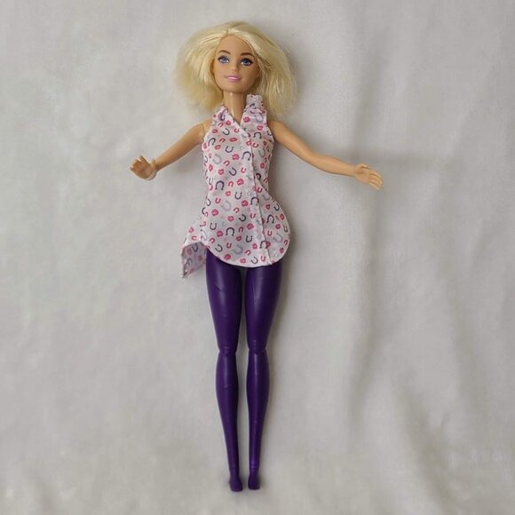 Barbie Fashion Doll Mattel Bob Haircut Horseshoe Tunic Purple Legs - Picture 5 of 10